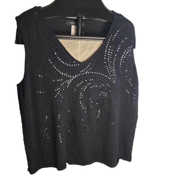 JONES NEW YORK Beaded and Sequins Black Tank Women's Plus Size 3X - Picture 3 of 13